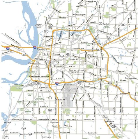Printable Map Of Memphis Tn